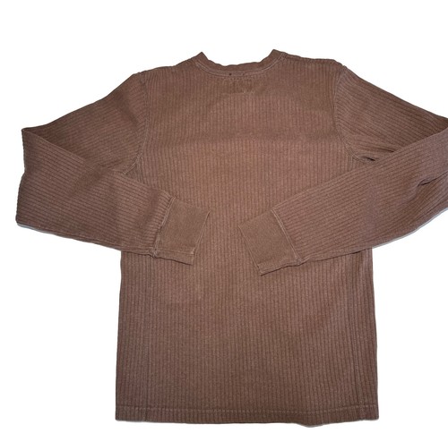Abercrombie Fitch Sweater Mens M Brown Muscle Ribbed V Neck Pullover Vintage Y2K - Picture 9 of 12