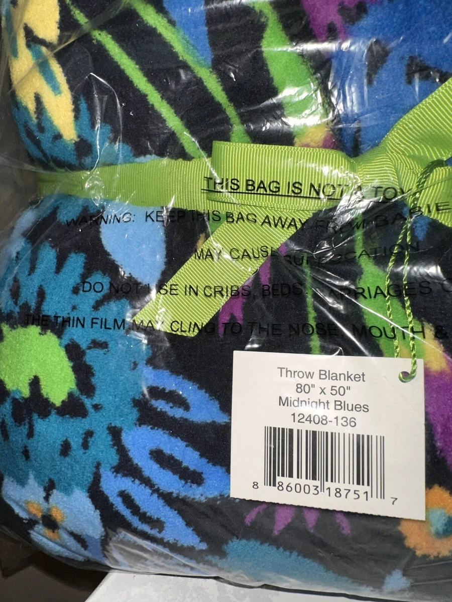 Vera Bradley rare plush blanket throw 80x50 Bedding