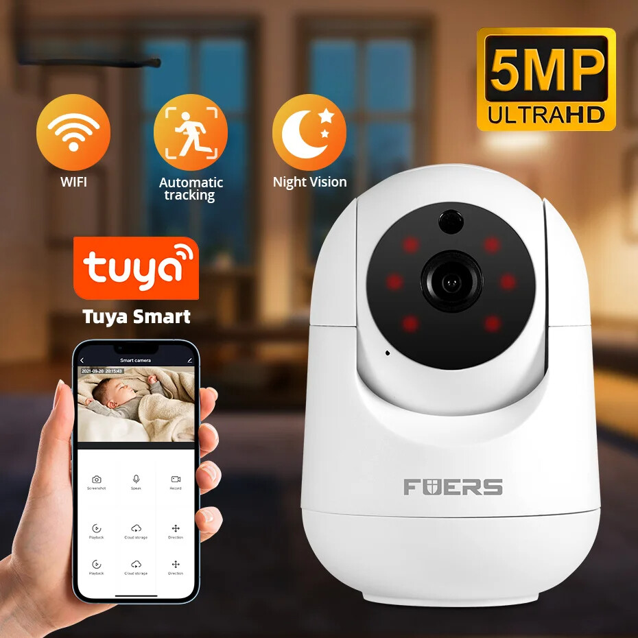 WiFi Camera Tuya Smart Home Indoor Wireless IP Surveillance Camera AI Detect