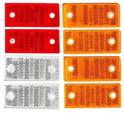 8 x Reflektor Katzenaugen 76 x 34 mm Seitenstrahler Anhängerbeleuchtung Strahler