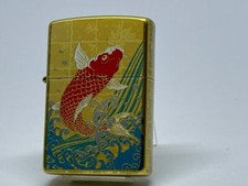 ZIPPO Small Metal parts Makie type Japanese Koi Carp disassemble Good Luck Gift