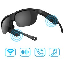 Smart Polarized Bluetooth Sunglasses, Built-in Mic  Speakers, Voice Assistant