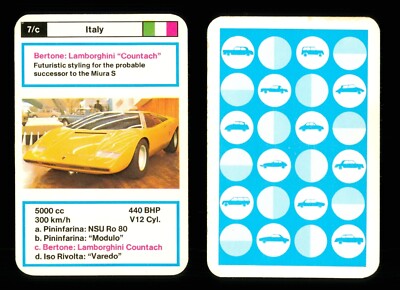 1 x Infokarte Prototypenauto Bertone: Lamborghini Countach - S62