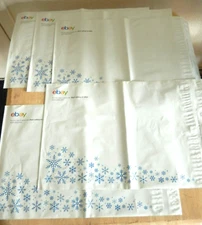 SHIP with STYLE!  Ebay Shipping Supplies RARE SNOWFLAKE Deco Poly Mailers-5 pak