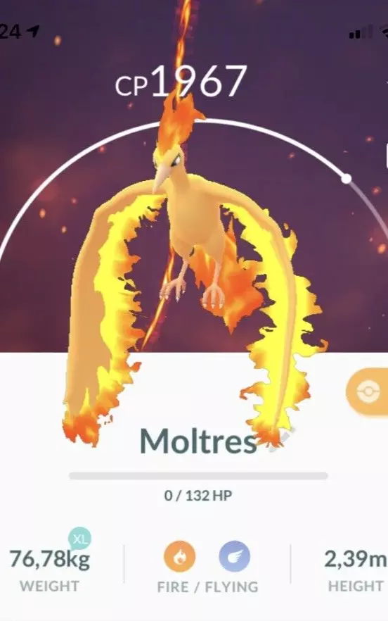 Shiny Moltres Pokemon Trade Go