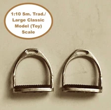 HORSING AROUND Sm Traditional/Lg. Cl. 1:10 ENGLISH STIRRUPS Black Diamond Treads