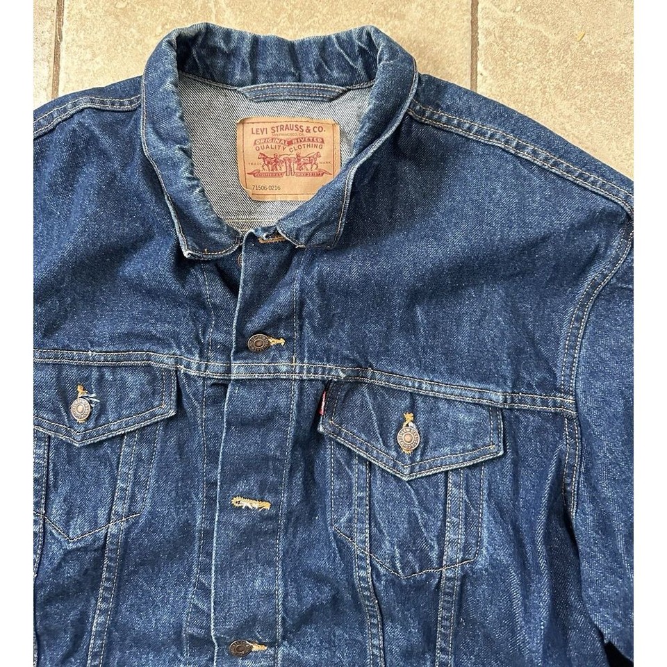 Vintage Levis Denim Trucker Jacket Mens 54L Type III USA Made 71506