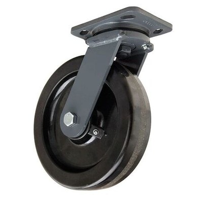 Hamilton S-Wh-8P-4Sl-Ib Plate Caster,Swivel,Phenolic,8 In.,1400 Lb,Blk