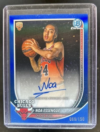 2025-26 Bowman Noa Essengue Chrome Auto RC Blue Refractor Rookie #/150 Bulls