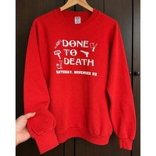 Vintage Jerzees Russell Done To Death Red Sweatshirt XL Made in USA Graphic Crew