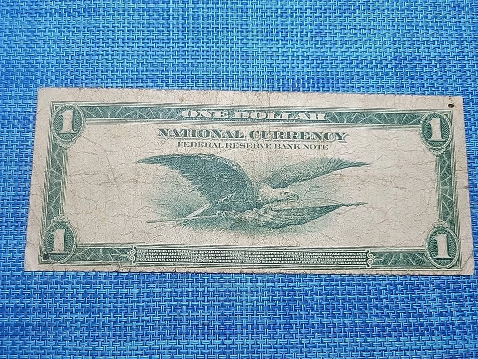🇺🇸 USA National Currency 1 Dollar 1918 New York FR-711 G/VG Banknotes 101825-6 - Image 2 of 3