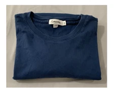 CALVIN KLEIN'S LONG SLEEVE BLUE UNISEX T-SHIRT SIZE A/XL