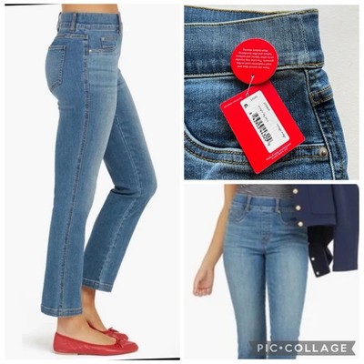 NWT New SPANX VINTAGE INDIGO STRAIGHT Leg stretch pull-on Jeans #20356R-LARGE