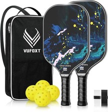 Pickleball Paddles Set of 2/4, USAPA Approved Carbon Fiber Surface Pickle Bal...