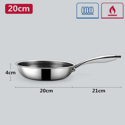 20 24 28Cm Nonstick Frying Pan Stainless Steel Cooking Skillet PFOA Free Hybrid 