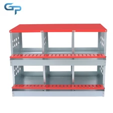 Chicken Nesting Box Chicken-Easy Eggs Collection Roll Away Nest Box Red 6 Holes