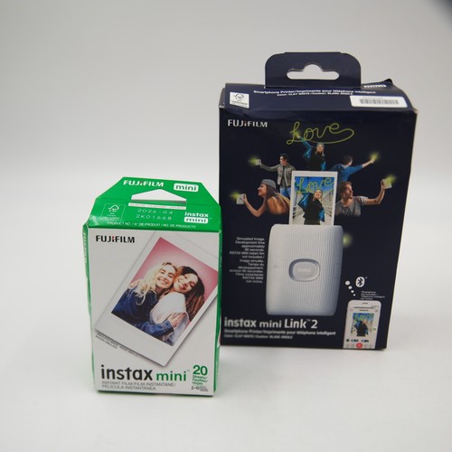 Fujifilm Instax Mini Link 2 Wireless Photo Printer White Bundle with 20 sheets