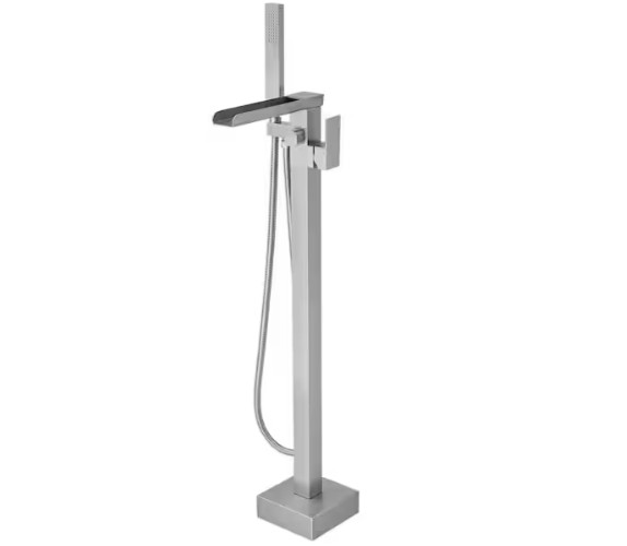BWE Waterfall Single Handle Floor Mount Freestanding Tub Faucet Bathtub Filler