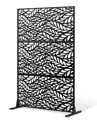 Outdoor Metal Privacy Screen 47'' x 72'' Stand Panel Patio Garden Balcony Decor