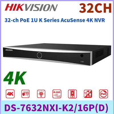 Hikvision DS-7632NXI-K2/16P(D) 32CH 4K PoE 1U AcuSense Netzwerkvideorekorder