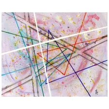 George Marlowe, "Angled" Original Acrylic Painting on Canvas, Hand Signed with L