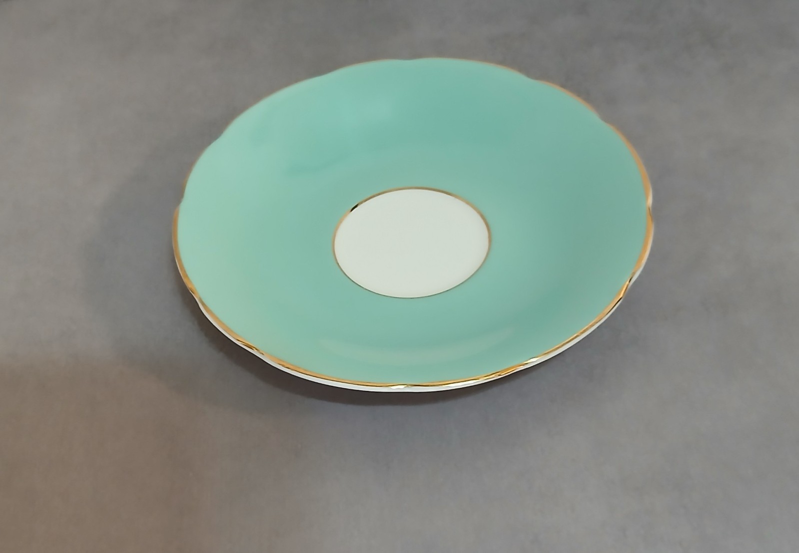Rare Vintage H&M Sutherland China Solid Teal Teacup w/Saucer