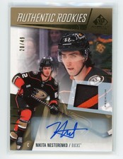 2023-24 SP Game Used Authentic Rookie #248 Gold /49 Patch Auto Nikita Nesterenko