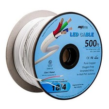 LED Cable 4 Conductor Jacketed in-Wall Speaker Wire UL/cUL Class 2 500ft.