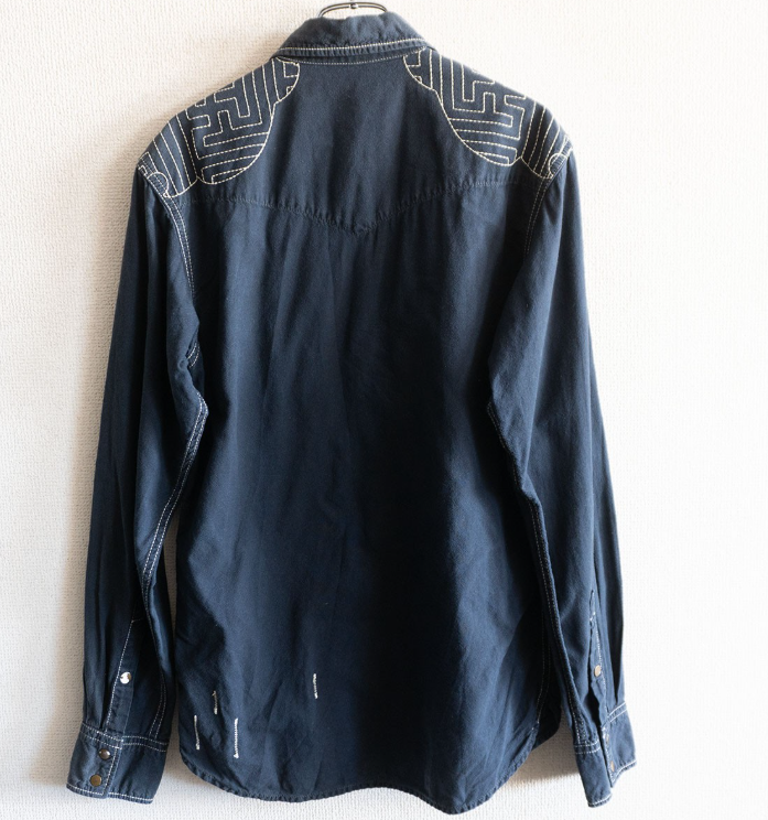 Kapital 袖卍JKT Kapital 袖卍JKT KAPITAL men's Manji Stitch Western Shirt Size L