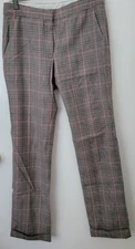 Alexander McQueen Women's Plaid Cuffed Hemmed Pants Size 40