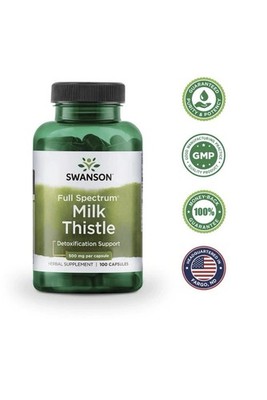 Swanson Premium Full Spectrum Milk Thistle Vitamin Capsule - SW966 (100 Count)