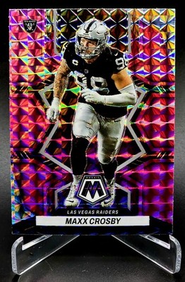 2022 Mosaic Maxx Crosby Pink Prizm Parallel Las Vegas Raiders