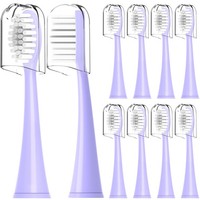Premium Ordo Sonic Electric Toothbrush Replacement Heads, 10Pack, Pearl Violet