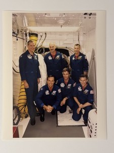 NASA STS-79 Crew Group On Orbiter Access Arm Press Photo