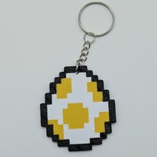 Yoshi Egg Keychain - Yellow - Pixel Art Mario Inspired Game Keychain Gift