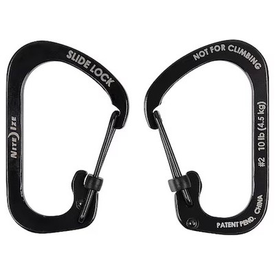 Nite Ize Csl2-01-R6 Locking Carabiner Clip, Black, 1-3/32 In