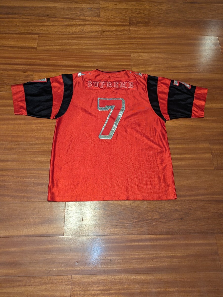 VINTAGE Y2K DADA SUPREME Football JERSEY Red Black Embroidered XL