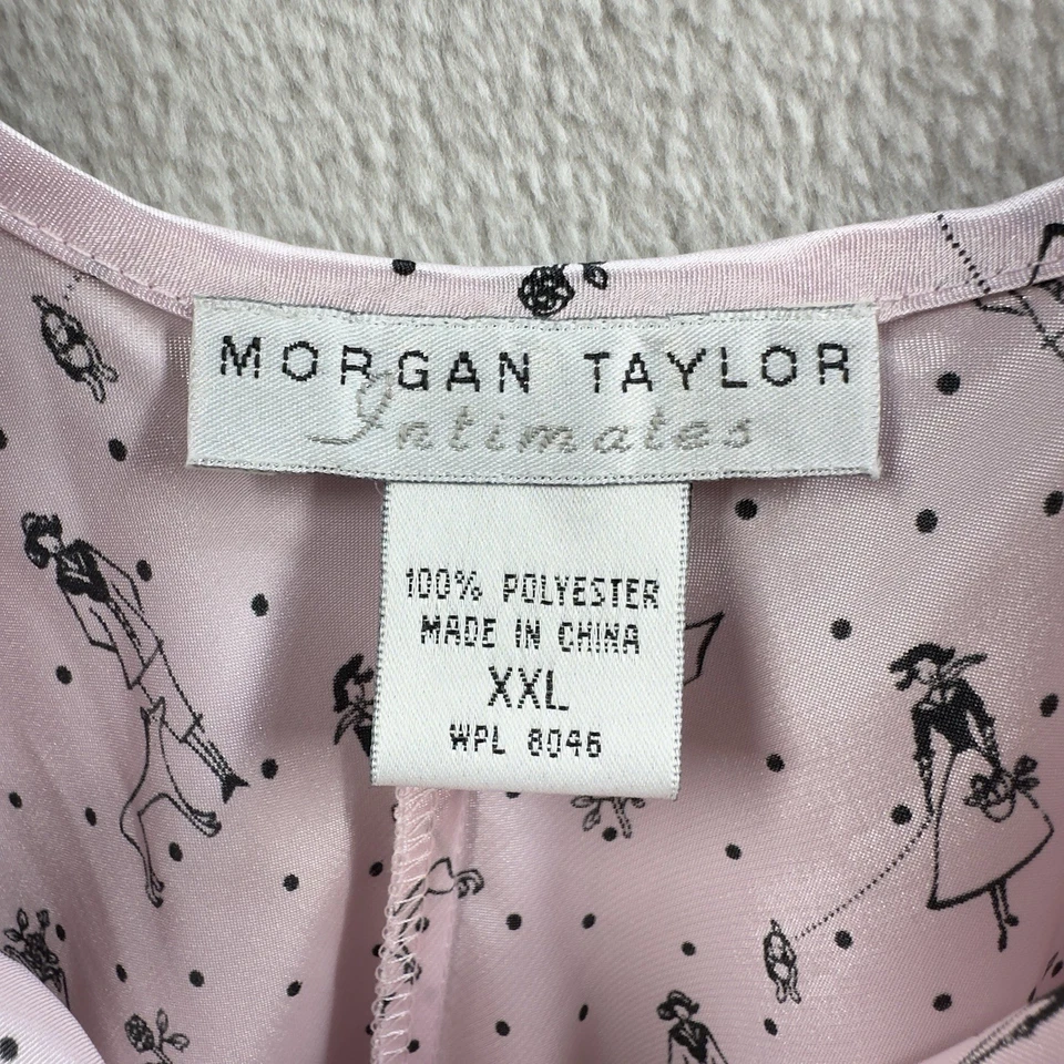 Женская атласная ночная рубашка Morgan Taylor Intimates 2XL светло-розовый принт повсюду - Изображение 3 из 4