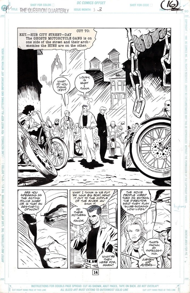 The Question Quarterly #3 p. 14 by Joe Quesada Original Comic Art 11x17 Batman Comic Art