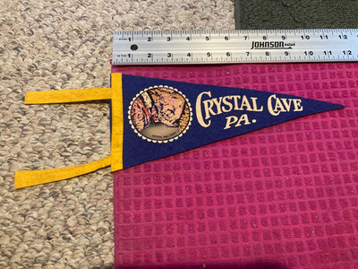 VINTAGE Pennant Crystal Cave PA PENNSYLVANIA Crystal Ball Room - FAST SHIPPER
