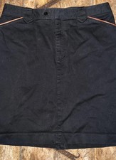 Ralph Lauren Jeans Co. Black Pencil Skirt With Brown Leather Trim 16/34  