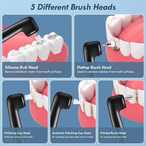 Tooth Polisher Plaque Remover for Teeth, Teeth Stain Remover Teeth Cleaning - Picture 2 of 5