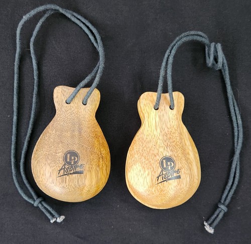 LP Aspire Hand Held Wood Castanets Set Pair Percussion Instruments