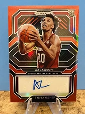 2021 Panini Prizm Draft Picks College Penmanship Red /199 AJ Lawson #CP-AJL Auto