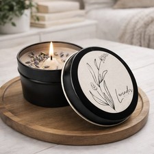 Handmade Lavender Scented Soy Candle Relaxing Home Decor Gift Candle