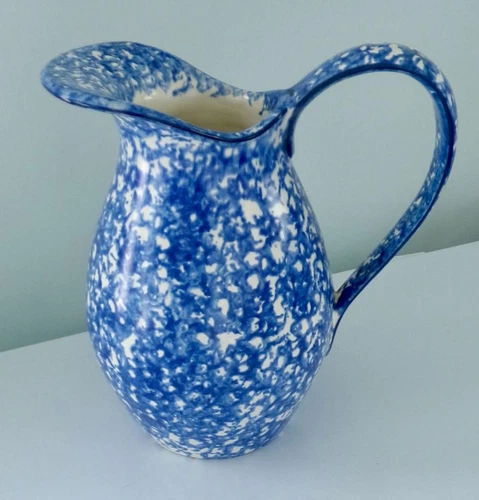 Stangl Pottery 1976 Blue Town and Country Spatterware 11" Washbowl Pitcher