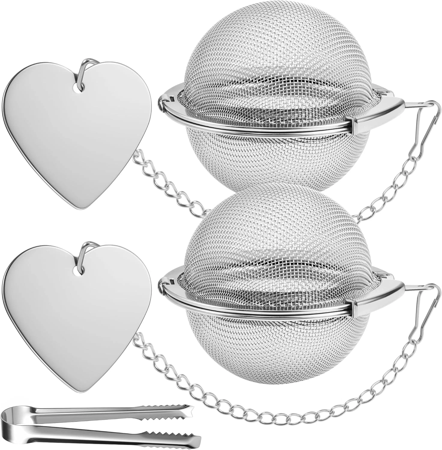 Infusor de Te de Acero Inoxidable para Hojas Sueltas con Cuchara y Clip Filtro