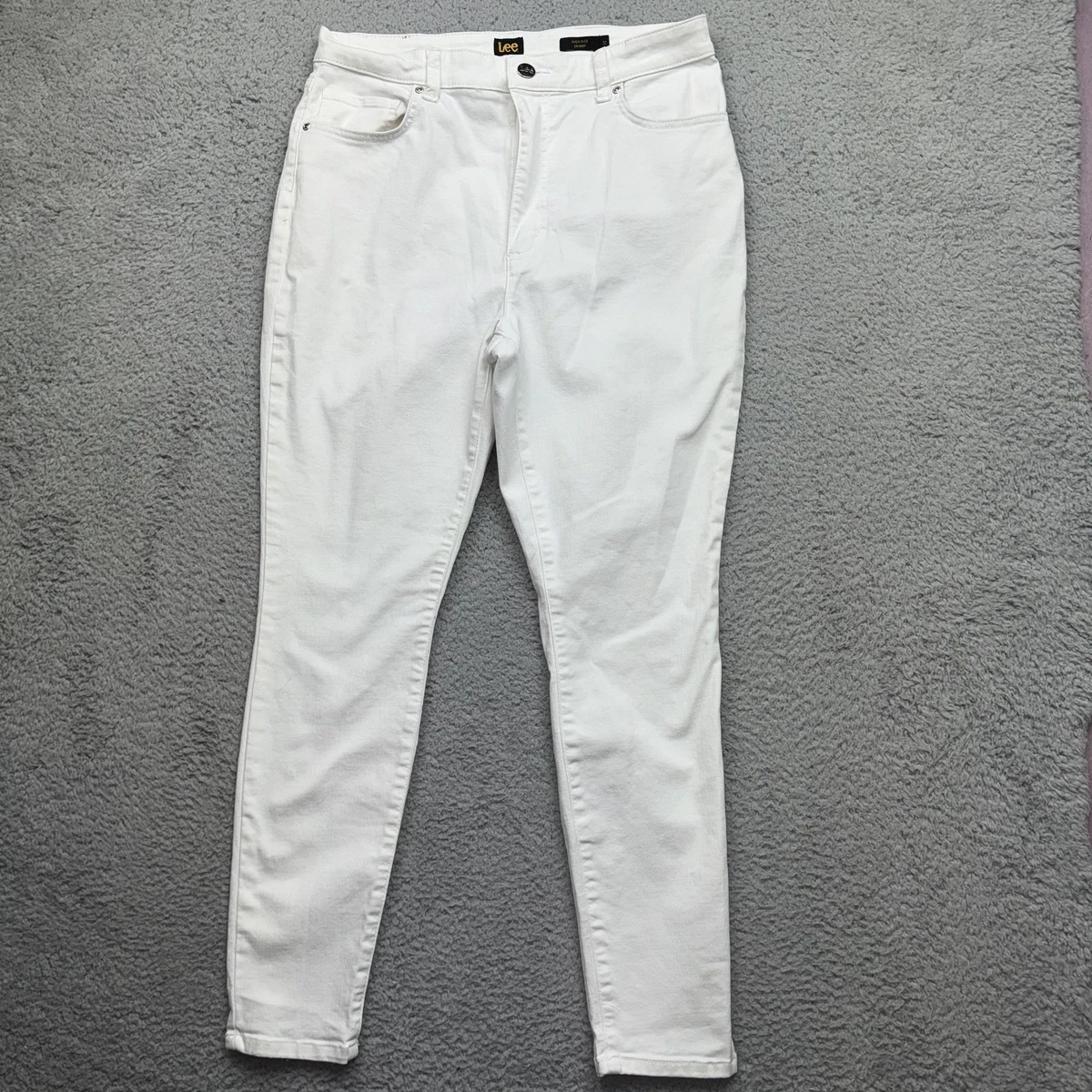 Lee Femmes Capri Blanc Classique – Coupe Régulière, Taille 16 Medium – Neuf