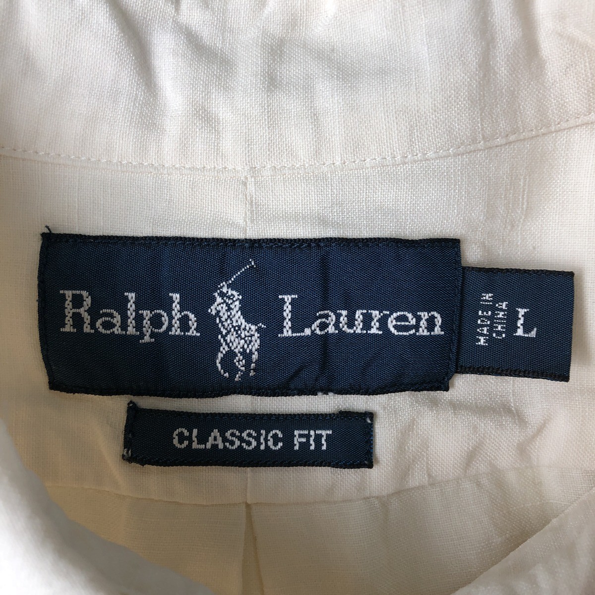 Used Ralph Lauren Classic Fit long-sleeved linen button-down shirt men's size L thumbnail 3