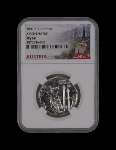 AUSTRIA. 2009, 5 Euro, Silver - NGC MS69 - Joseph Haydn 🎶 MD - Picture 2 of 5